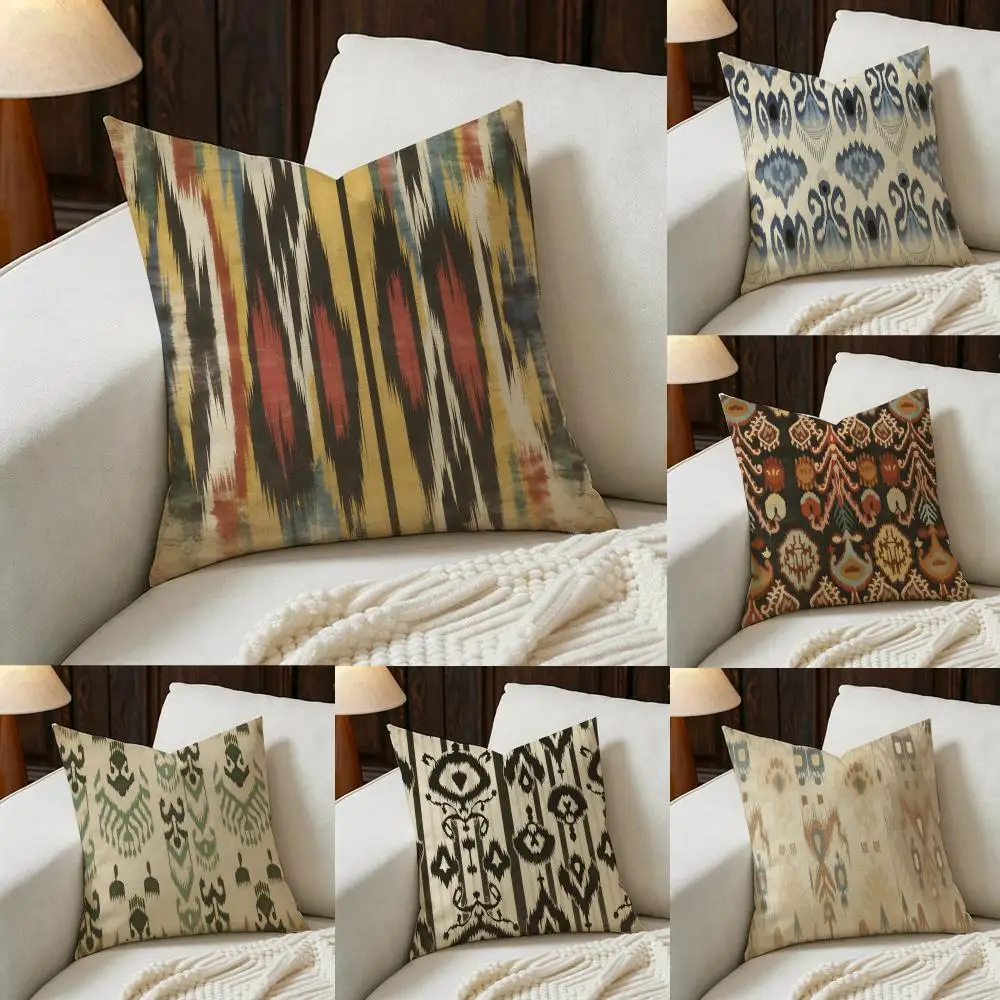 Capa de Almofada com Padrão A-Atles, Conjunto de Fronhas de Linho Natural, Decoração Completa para Sofá, Quarto e Cadeira