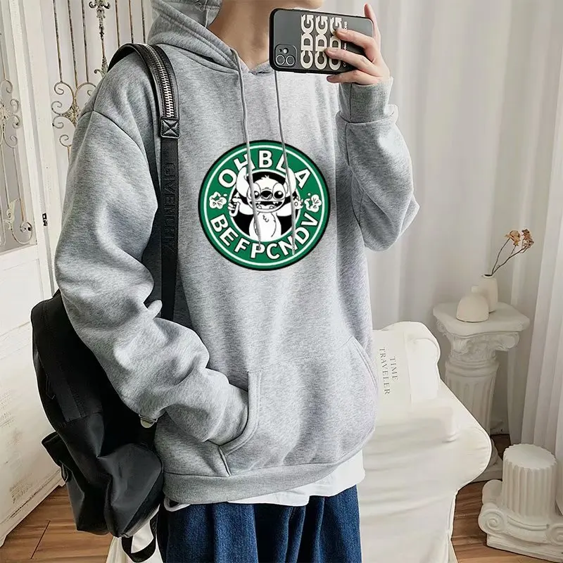 Disney Hooded Sweatshirt Stitch Couple Loose Lazy Wind Autumn and Winter Casual with Hooded Jacket Y2k Top