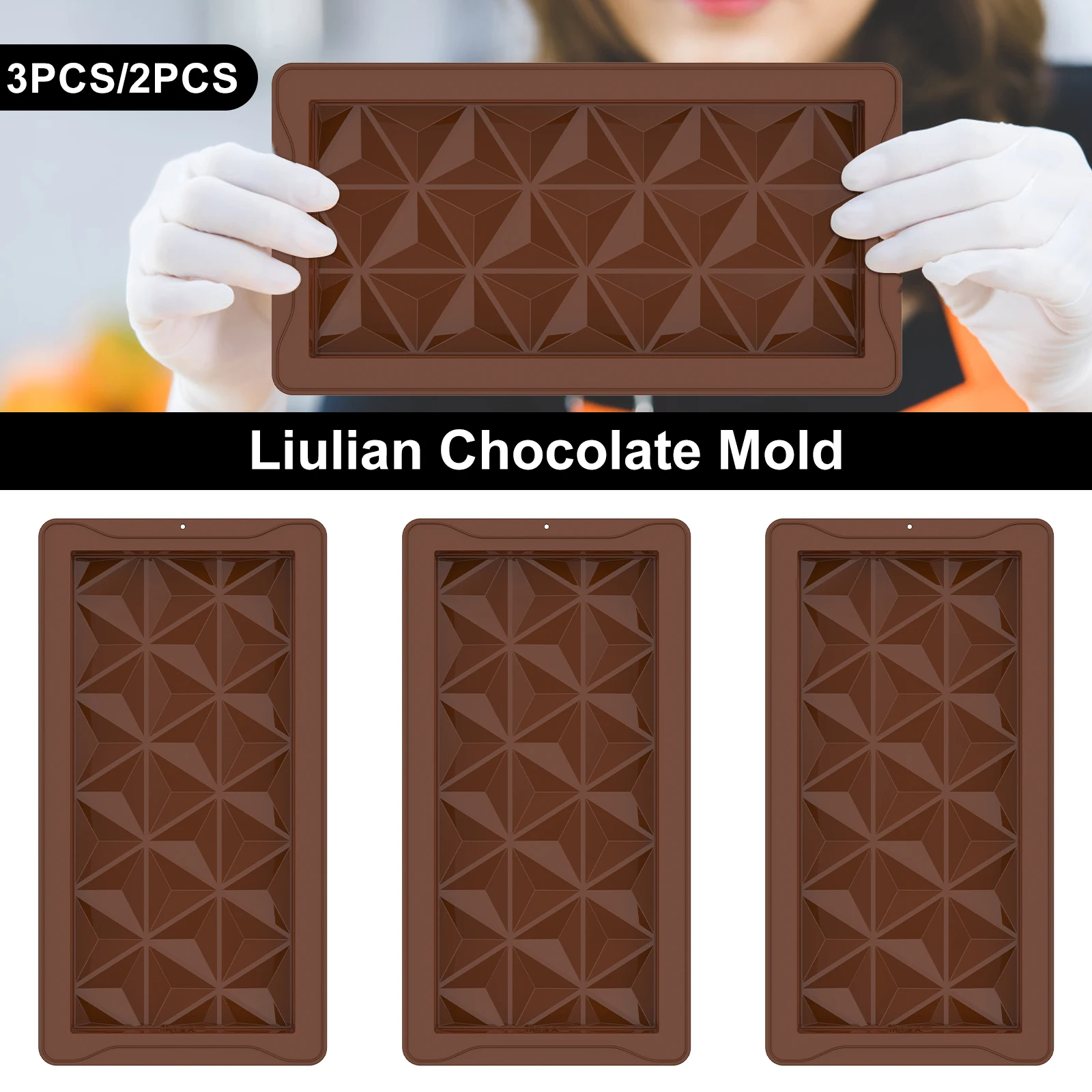 2/3/4 Stücke Silikon Schokoladenform 3D Silikon Dubai Schokoladenform Lebensmittelqualität Silikon Tiefe Schokolade Bar Handgemachte Geschenke