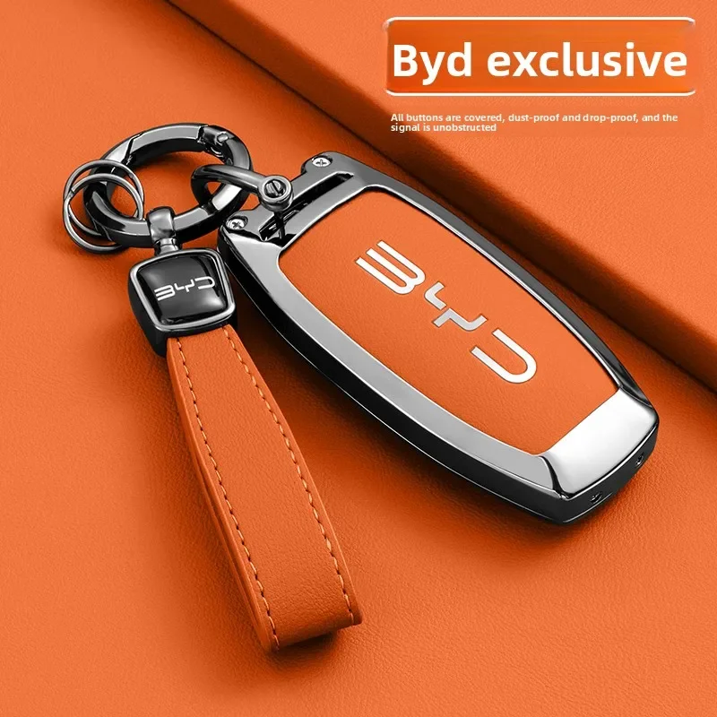 Alloy Car Key Case Cover Holder for BYD Second Song Pro Tang Dm QIn PLUS MAX Yuan Generation Atto 3 Han EV Dolphin Accessories