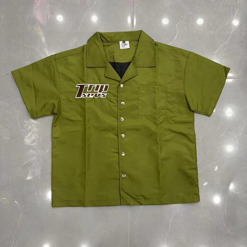 

26ss TRIPLE SEVENS Shirt American Street Vintage Embroidery Men's Shirt