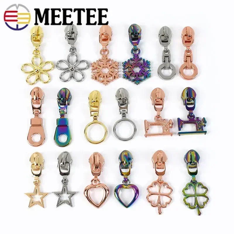 

20/50Pcs Meetee 5# Nylon Zippers Slider Plastic Zipper Heads for Bags Clothes Zip Pull Repair Kits Garment Sewing Accessories