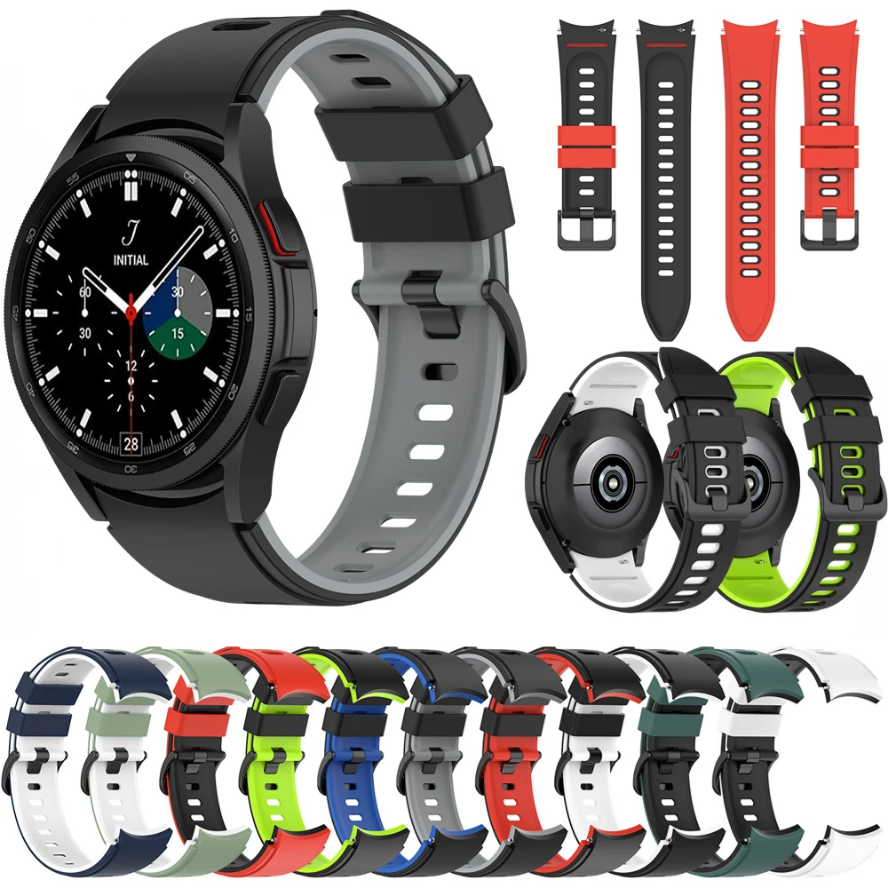 حزام سيليكون لساعة سامسونج جالاكسي 4/5/6/7 44 مللي متر 40 مللي متر/كلاسيكي 46 مللي متر 42 مللي متر 47 مللي متر 43 مللي متر سوار لساعة سامسونج 5pro 45 مللي متر حزام