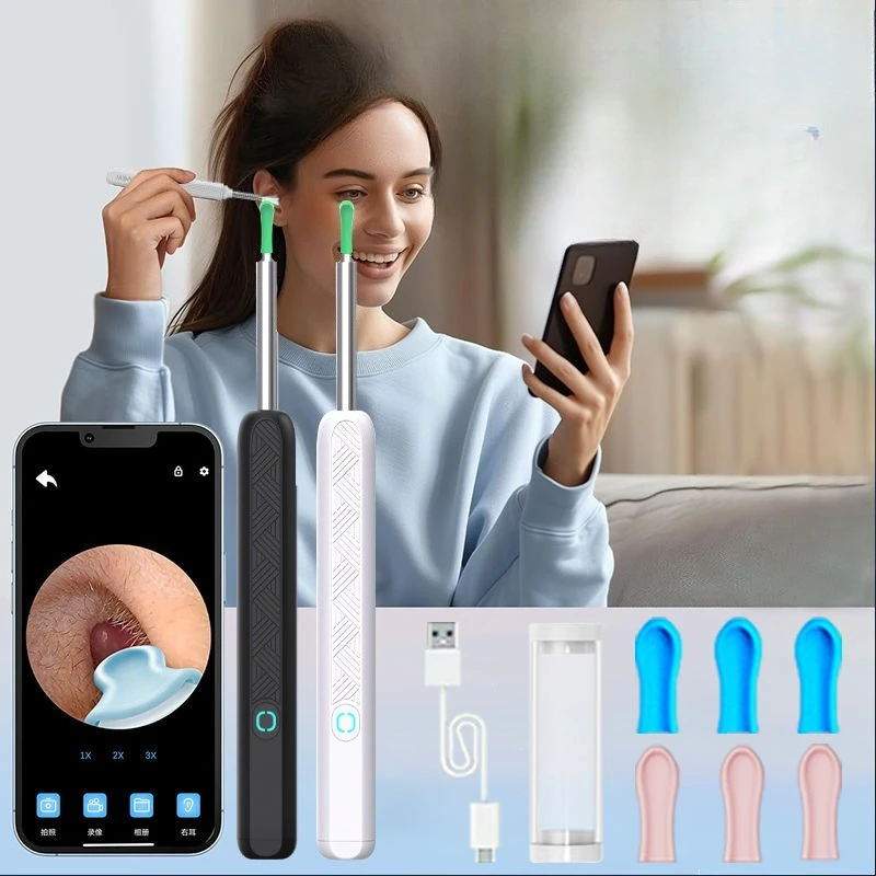 

Dropshipping Ear Cleaner with Camera Wireless Ear Sticks Otoscope USB C Charging Endoscope Wax Removal Tool Earpick MIni Camera