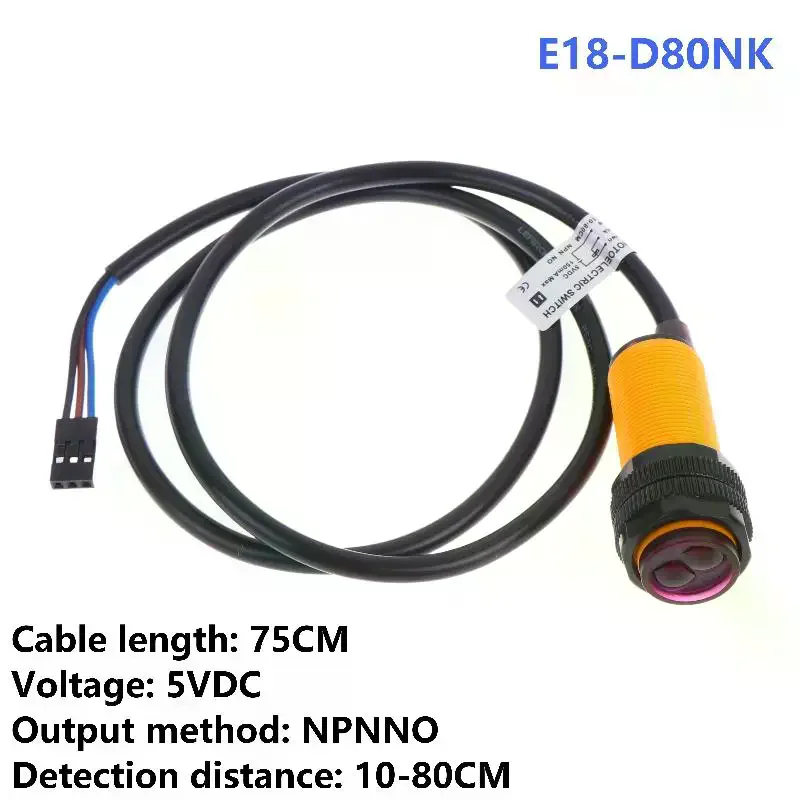 E18-D80NK Infrared Obstacle Avoidance Sensor 5V Photoelectric Switch With Terminal For Smart Car Robot Upgrade Parts