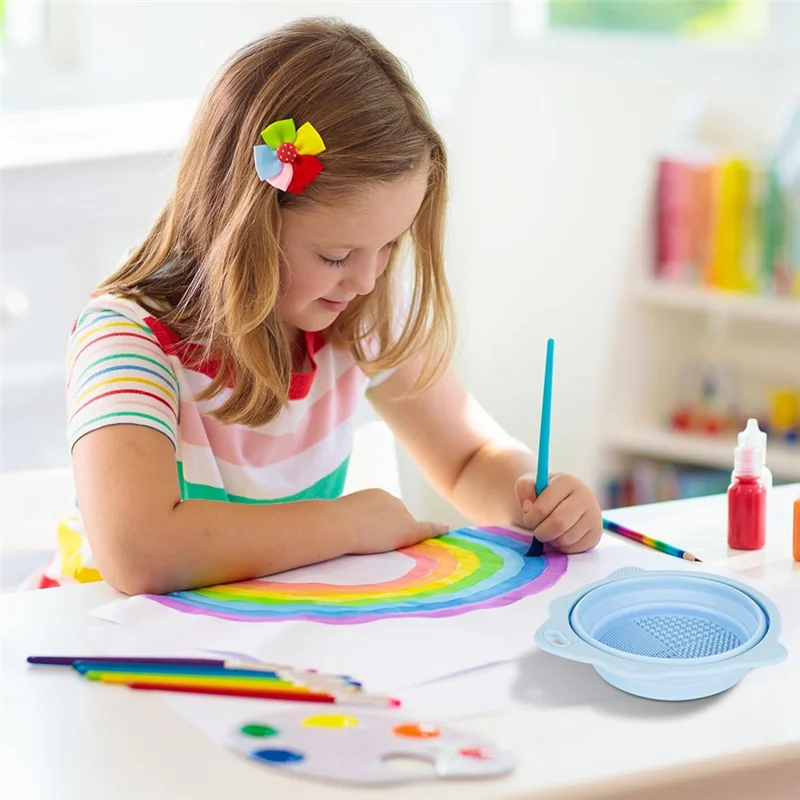 

ABWZ-2 Pack Складная щетка для чистки кистей, шайба для чистки, чашка для ополаскивания акрила, акварели, масляной живописи