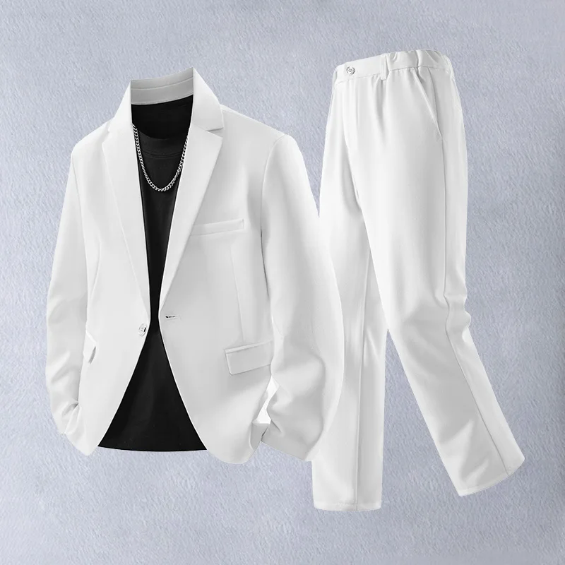 

Casual Handsome Men's Suit Jacket Fashionable Korean Version Youth Trendy Polyester Fiber Standard Business Gentleman Style