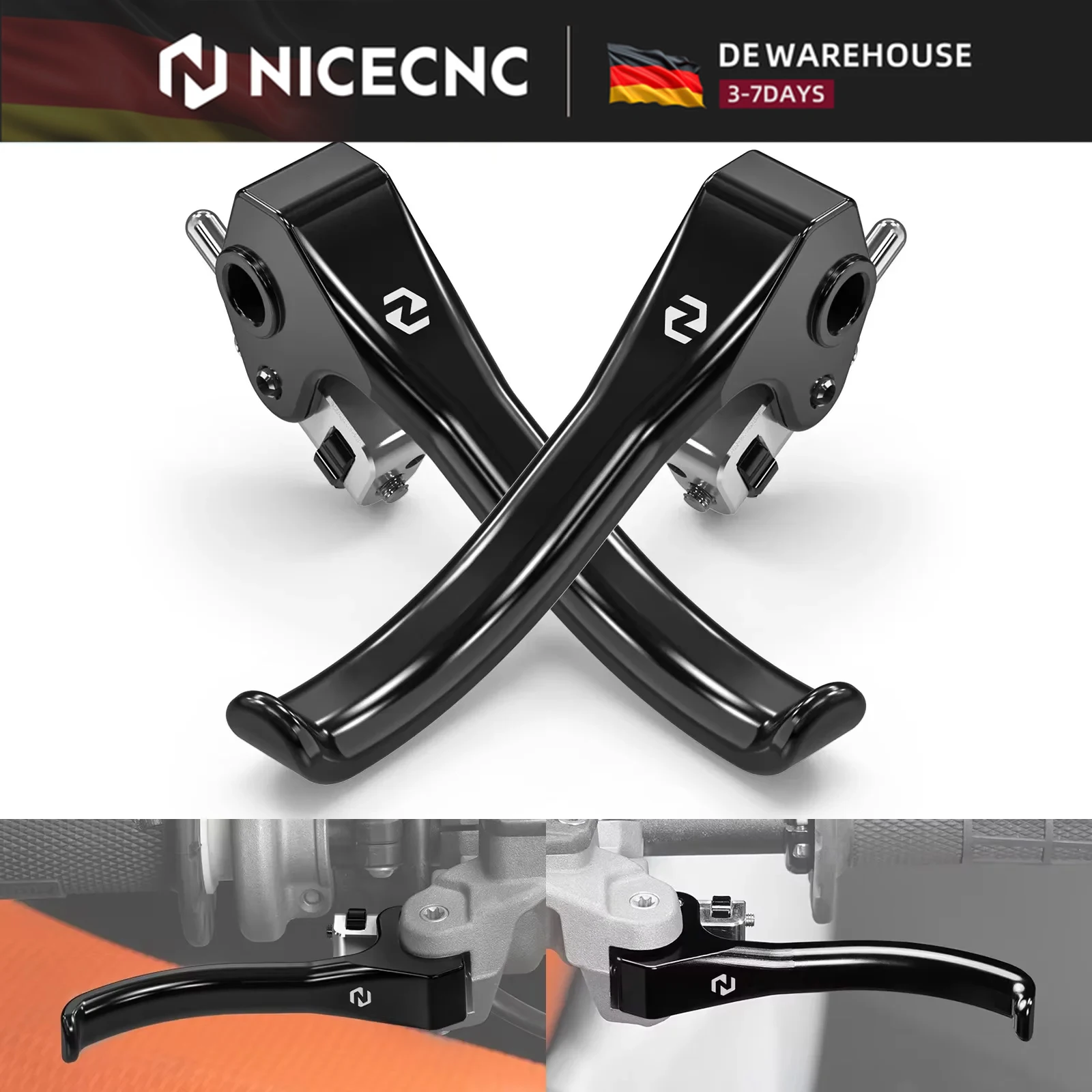 NICECNC Kurzer Kupplungs- und Bremshebel für Husqvarna TE 300 TE 250 FE 450 FE 501 2022-2024 und GasGas EC 300 EC 250 2021-2025