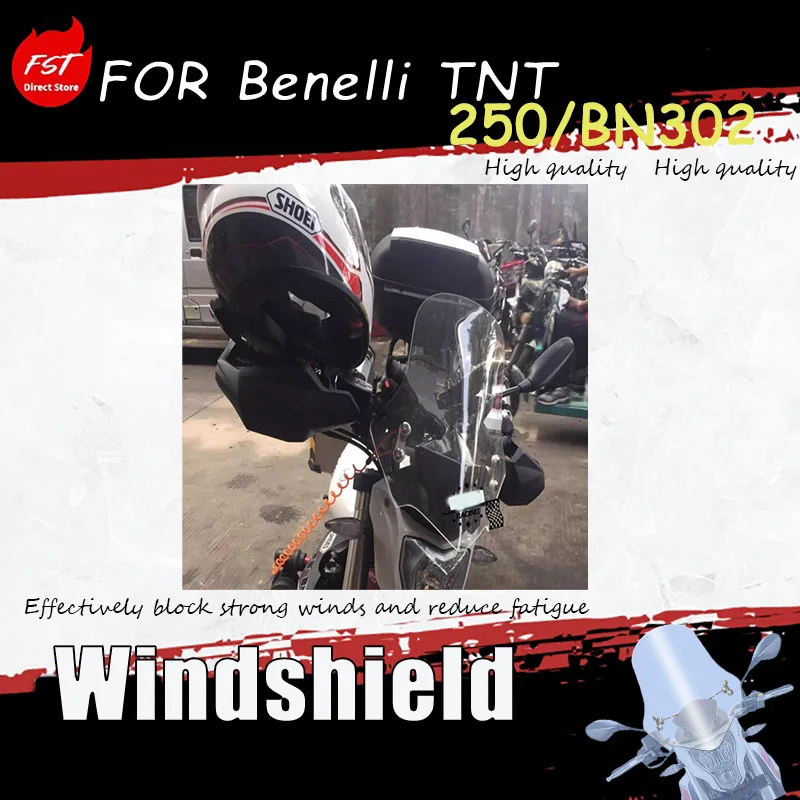 Protector de Parabrisas para Motocicleta Benelli TNT 250 BN302 - Accesorio de Motocicleta de Plástico ABS Negro