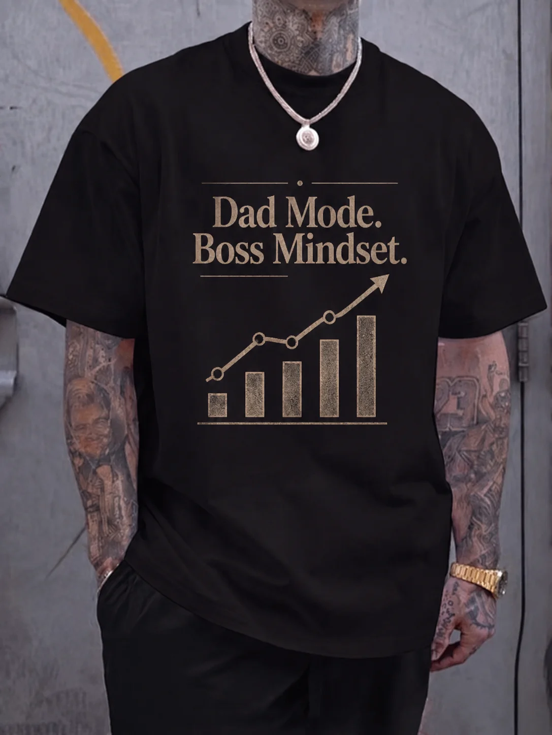 

Men Graphic T-Shirt Short Sleeve Loose Fit 50% Cotton 50% Polyester Fabric Trendy Dad Mode Boss Mindset Print Summer Casual for