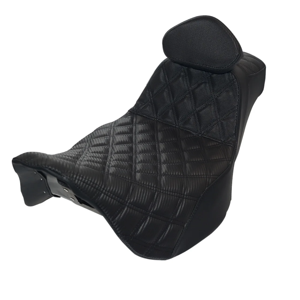 Dav Idson Compatible Leather Stainless Steel Gel Seat Cushion Backrest for Road King Glide Sporty Motorcycle Seat Replacement