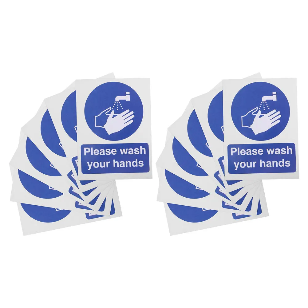 

12Pcs Hand Washing Wall Stickers Bathroom Reminders Wash Your Hands Signs for Business Office Home Restroom