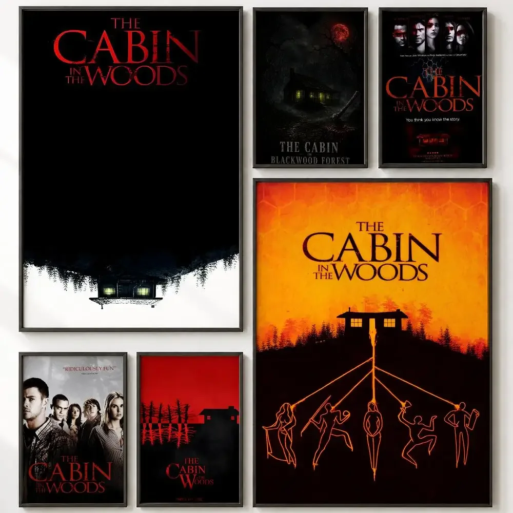 The Cabin in the Woods Horror Cult Classic Retro Poster Vintage Retro Anime Poster Stickers Peel and Stick Wall Art Home Decor