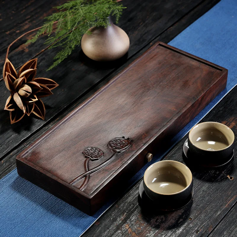 Dry Soaking Table Wet Soaking Plate Small Tea Plate Ebony Chicken Wing Lotus Seed Pot Bearing Saucer Drainage Kung Fu Tea Table