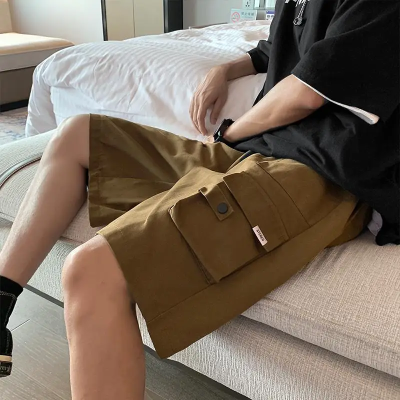 

Summer Men's Pure Cotton Workwear orts 5-Point Trendy Loose Casual Versatile Faionable orts Urban Sle Straight Leg Pants