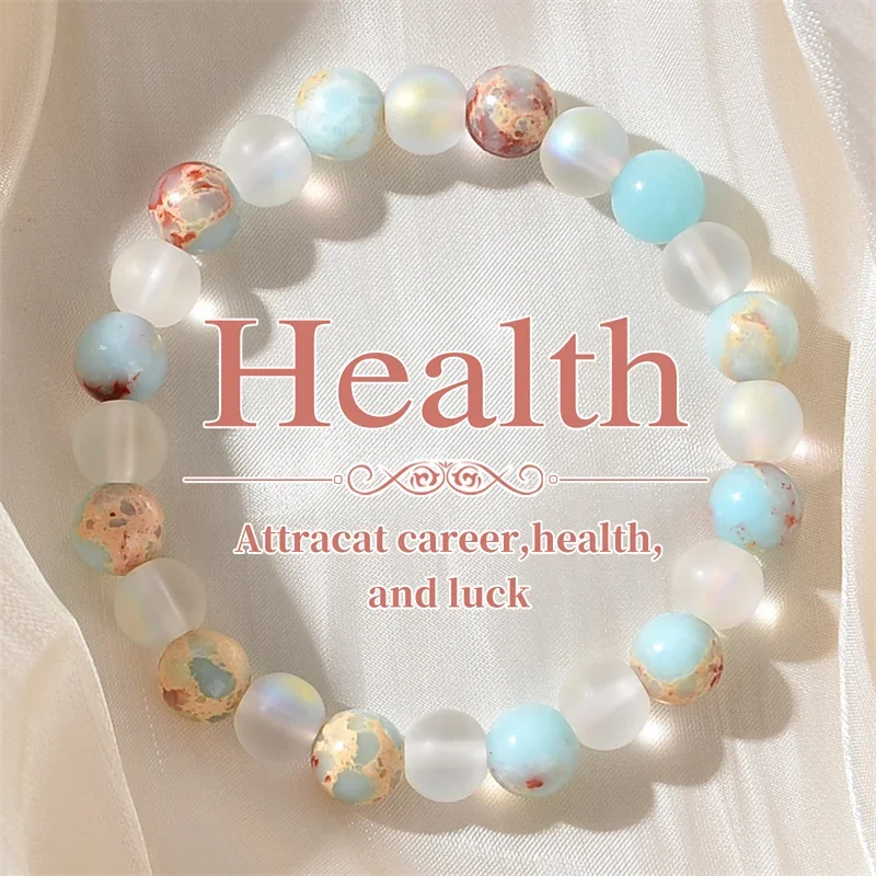 1 قطعة دي نبضية دي cuentas de cuarzo aura y sedimentos oceánicos - للجنسين - Joyeria de cristal homog - Trae la abundancia