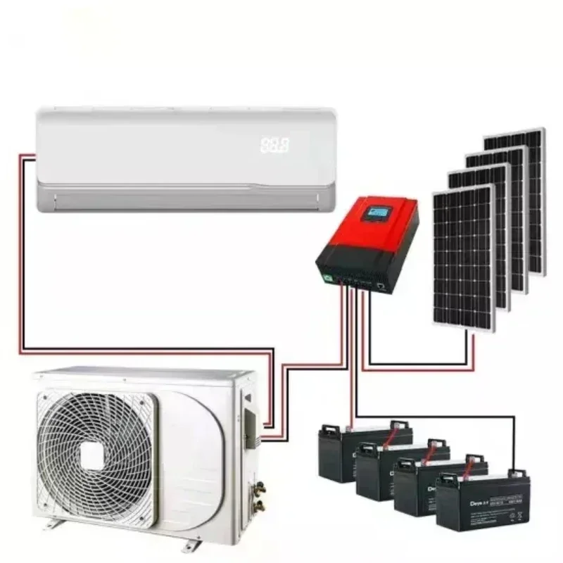 9000Btu 12000Btu 18000Btu 24000Btu Off Grid Solar 48Vdc Inverter Mini Split Air Conditioner Unit For Homes