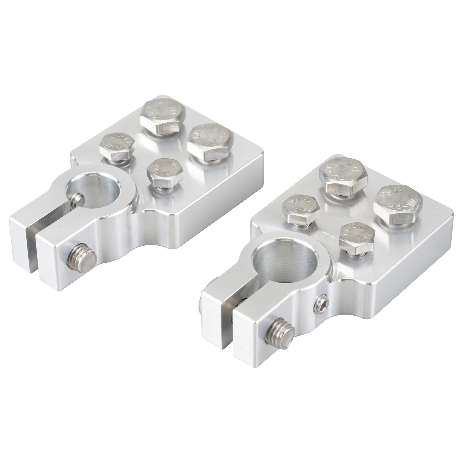 

BEVINSEE 4 Spot Flat Battery Terminal for Car Audio For SAE Post Style Batteries For 4/0 AWG Lugs and Down