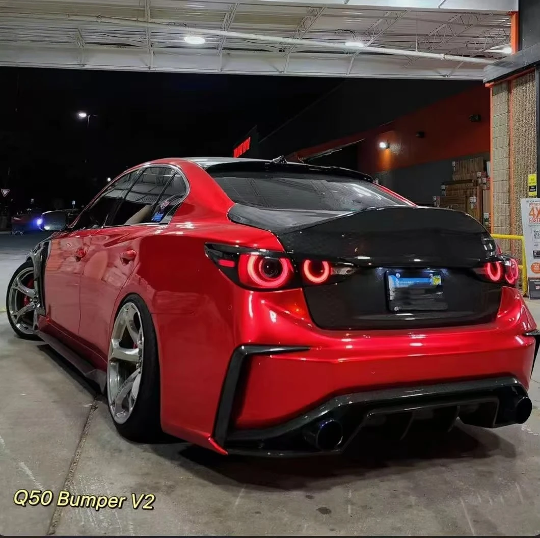

Задний бампер из углеродного волокна для Infiniti Q50 2014, задний бампер из углеродного волокна Q50 V2