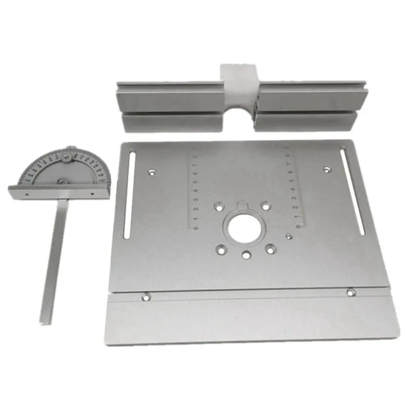 A44I-Router Table Insert Plate Miter Gauge For Woodworking Benches Table Saw Multifunctional Trimmer Engraving Machine