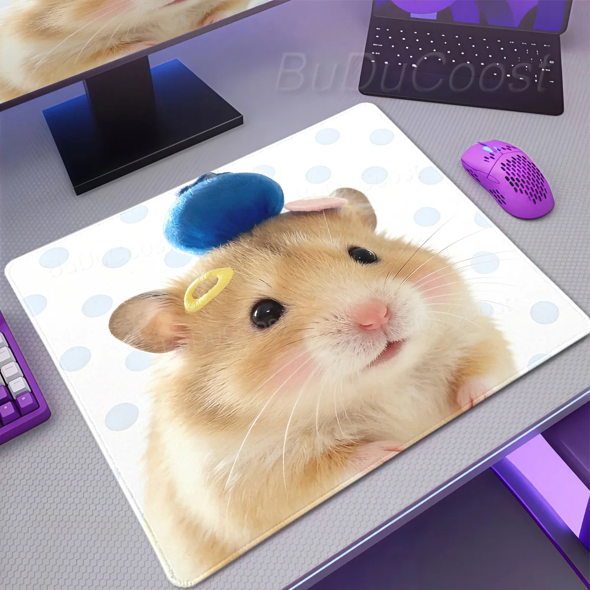 Cute Sunlight Hamster Mouse Pad Small Gaming Laptops Mousepad Gamer Carpet Keyboard Mat Desk Protector Anime Cartoon Mause Pads