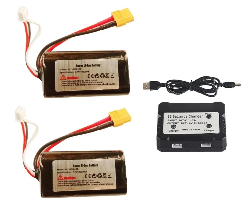 XT60 plug Henglong 3818 3819 3838 3839 3869 3888 3889 3909 3918 3938 1/16 R/C Tank parts 2S 7.2V 1800mAh Li-ion battery/USB