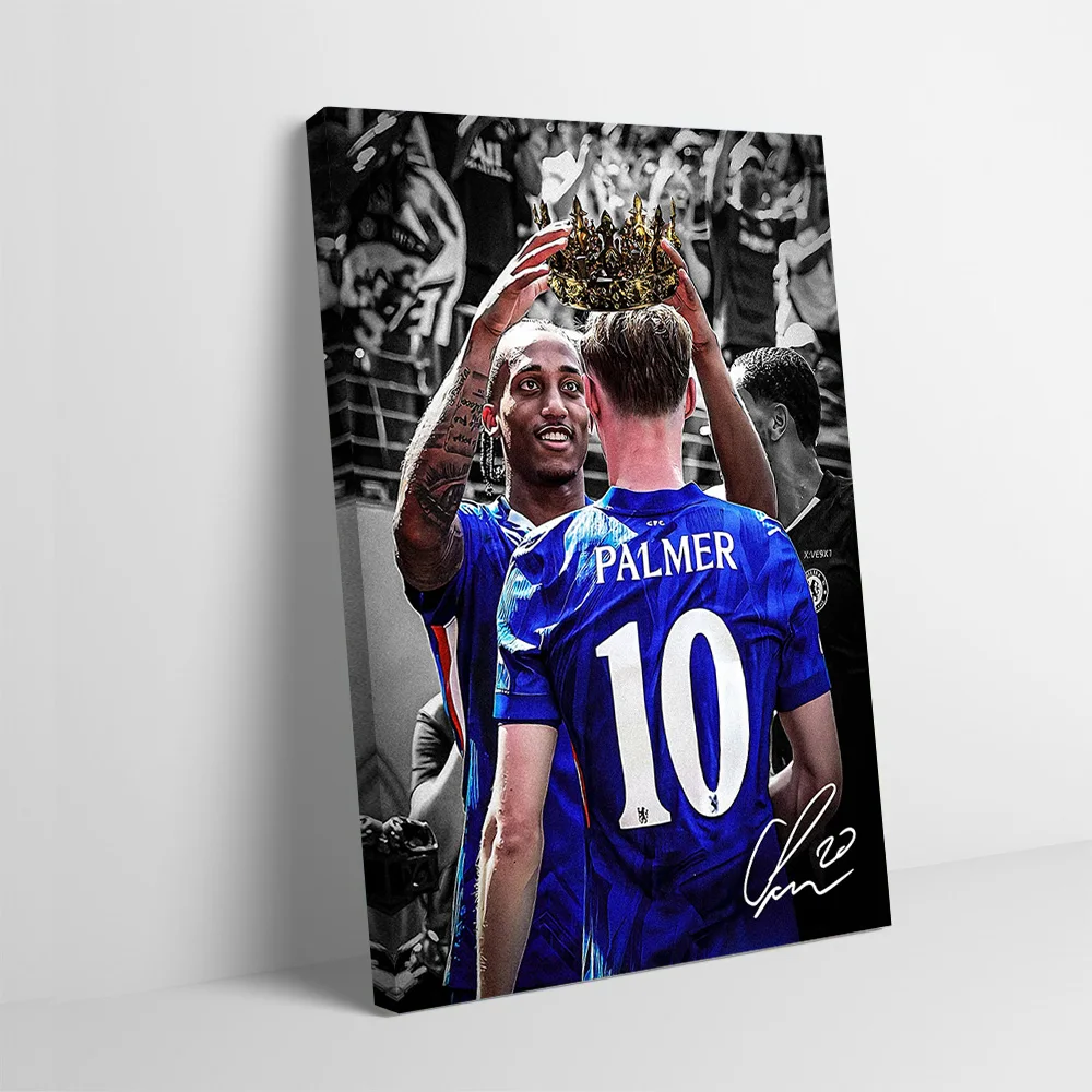 Póster personalizado del futbolista Cole Palmer, pintura en lienzo impresa, arte de pared, regalo para decoración de sala de estar, decoración de pared