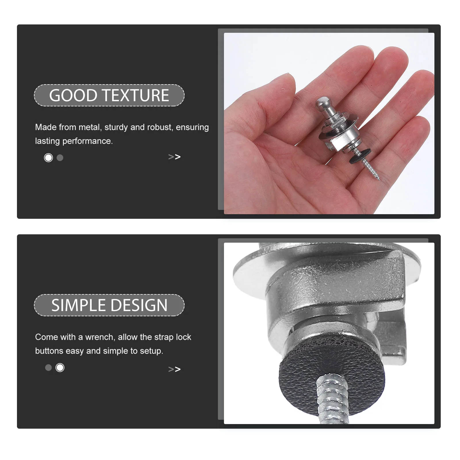 

2 Pcs Guitar Strap Lock Button End Acoustic Peg Straps Classical Pins Locks Buttons Electric