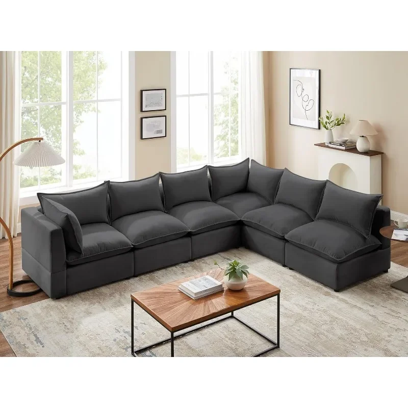 Modulares Schnitts ofa, umwandelbare U-förmige Sofa couch, modulare Schnitte mit Hockern, 8-Sitzer-Sofacouch (U-Form-Set-2)