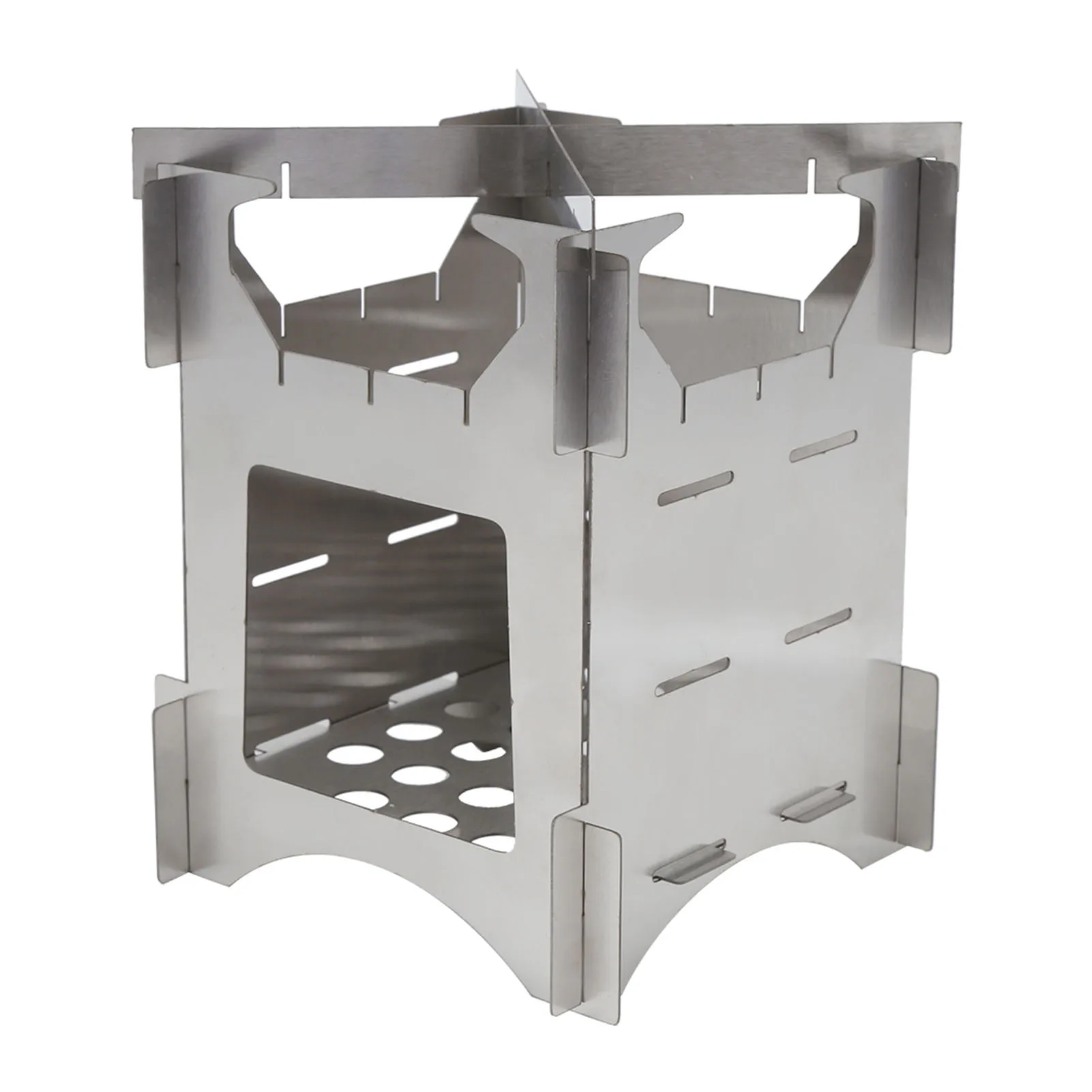 Outdoor Wood Burning Stove Stainless Steel Folding Mini Portable Cooker for Outdoor Camping Travel Hiking Picnic