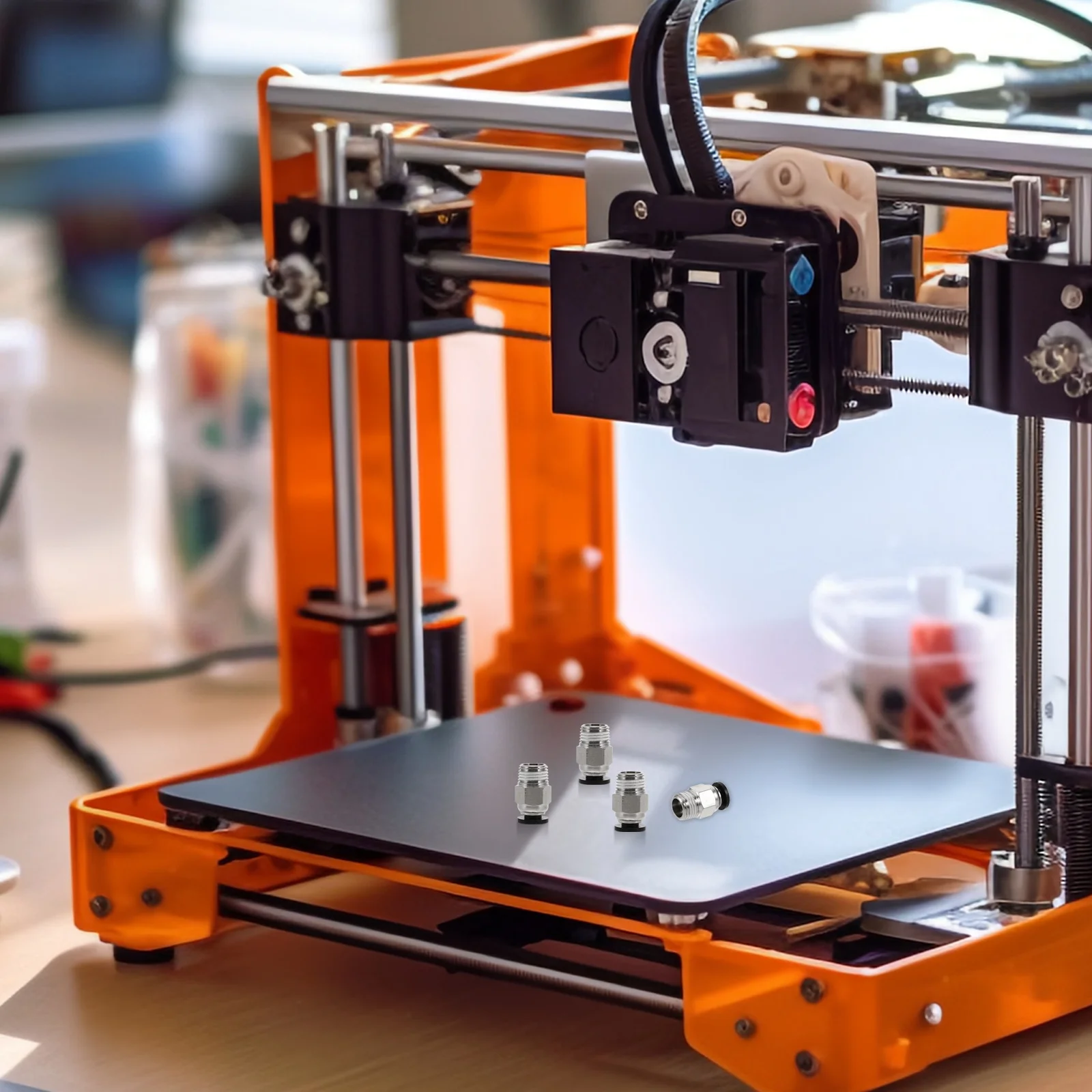 10Pcs Pc4-01 Pneumatic Connectors M10 Thread Straight Push-to-Connect Fittings Efficient Quick Release Tube Connectors for 3D