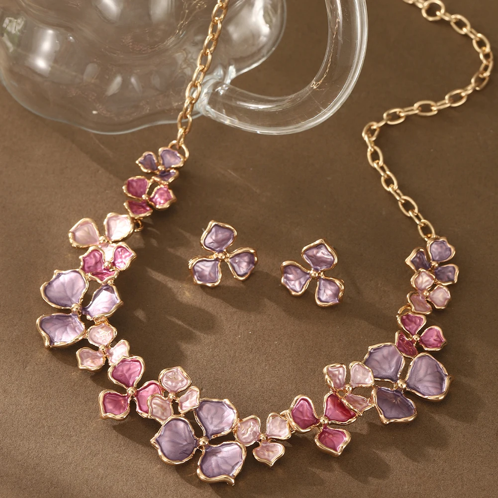 Cring Coco Enamel Flower Necklace for Women, Elegant Gift