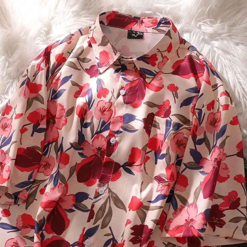 

Мужская рубашка с короткими рукавами и принтом Sweet Style Flowers