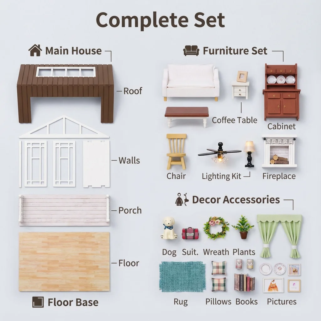 OUZEY ثلاثية الأبعاد خشبية لتقوم بها بنفسك "الأيام القديمة الجيدة" مجموعة نماذج منزلية-مبتكرة مصغرة خمر غرفة الحرفية للمراهقين الكبار ديكور المنزل هدية #6