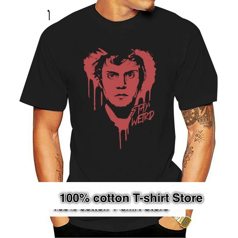 New Popular Stay Weird Evan Peters Men Black T Shirt S - 3xl New 2024 Fashion T Shirt Men