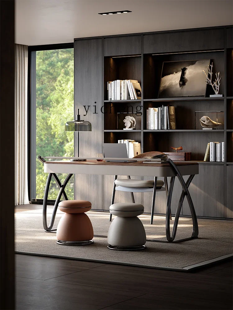 v9.10- light luxury whole house matching study calligraphy table premium Italian minimalist solid wood desk