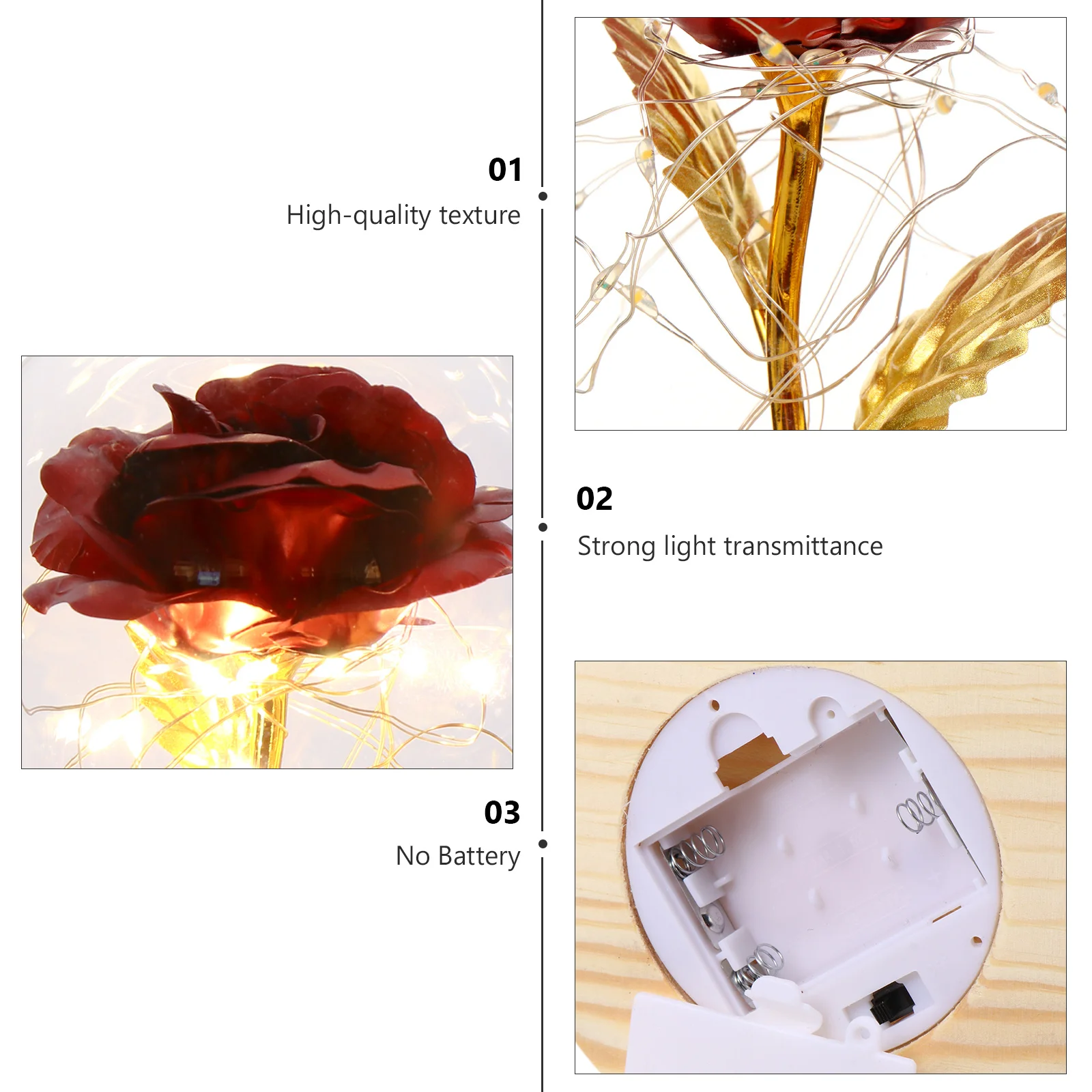 

Gold Glass Decorative Ornament Desktop Adornment Household Golden Foil Rose Creative Retro Table Rose Display For