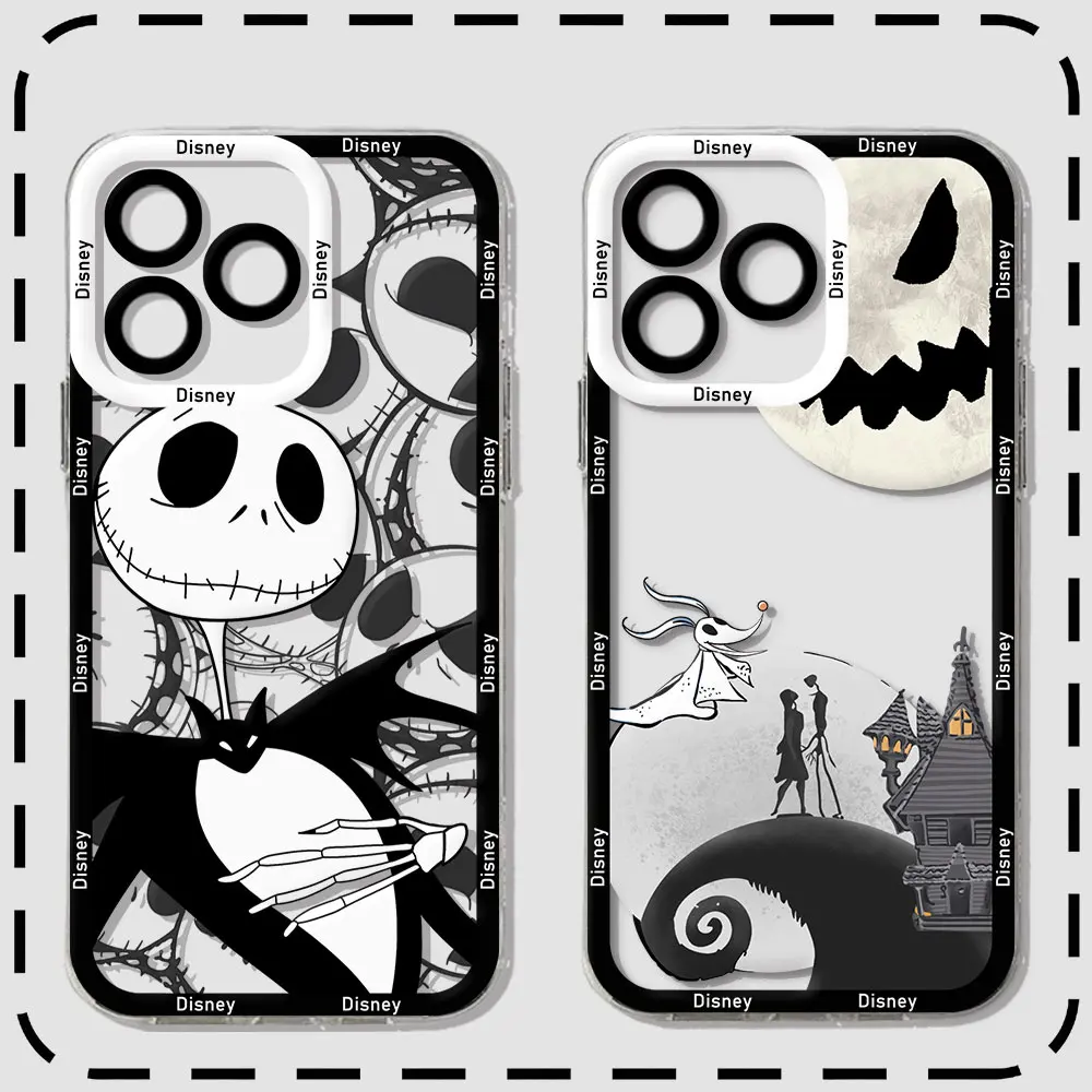 The Nightmare before Christmas Phone Case For Xiaomi Redmi Note 13 12 12C 11 10 10C 10s 9 9T 9C Pro Max 4G 5G Transparent Cover