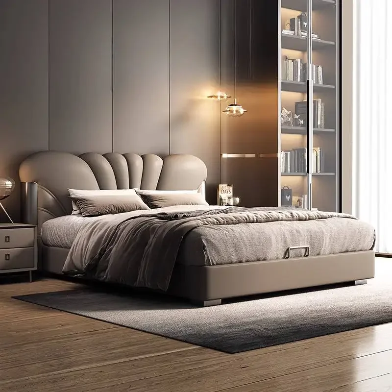 

Decoration White Double Bed Minimal European Storage Household Double Bed Pliable Accessories Cama Twin Furniture For Home