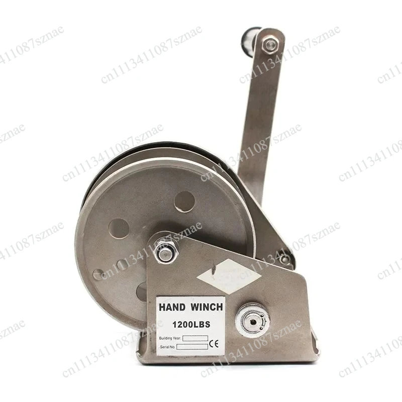 

304 Stainless Steel Hand Winch with Two-Way Self-Locking, Small Household Manual Winch for Light Duty Pulling