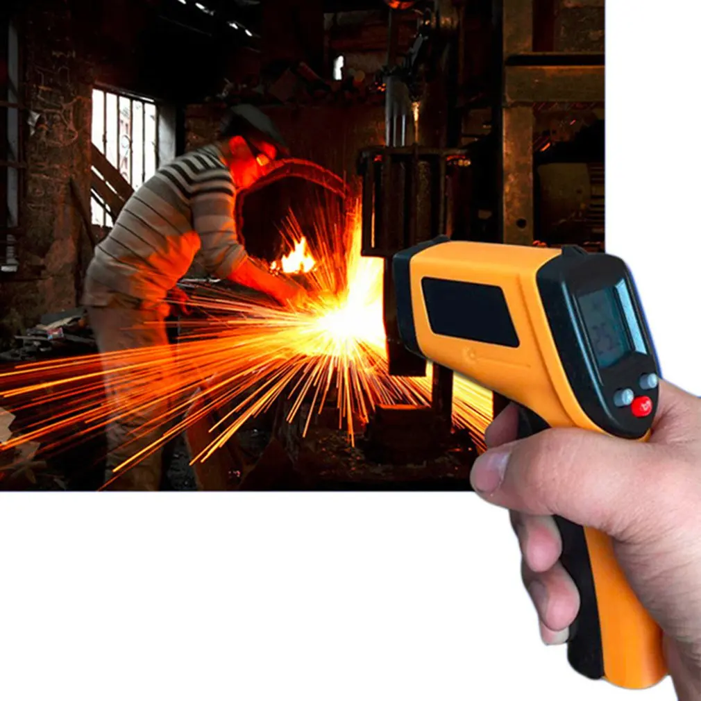 High Accuracy Handheld Non-Contact Ir Infrared Thermometer Digital Lcd Laser Industrial Measurement Surface Temperature Meter