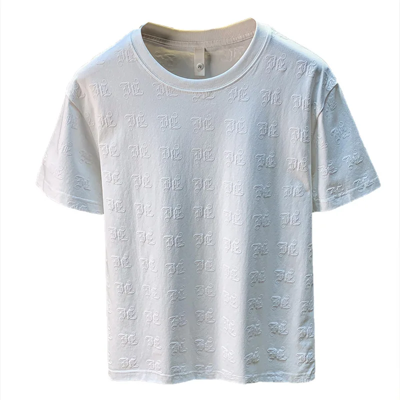 Fashionable printed T-shirt for men's summer thin, loose and versatile men's clothing 2025 new trendy brand short sleeved top