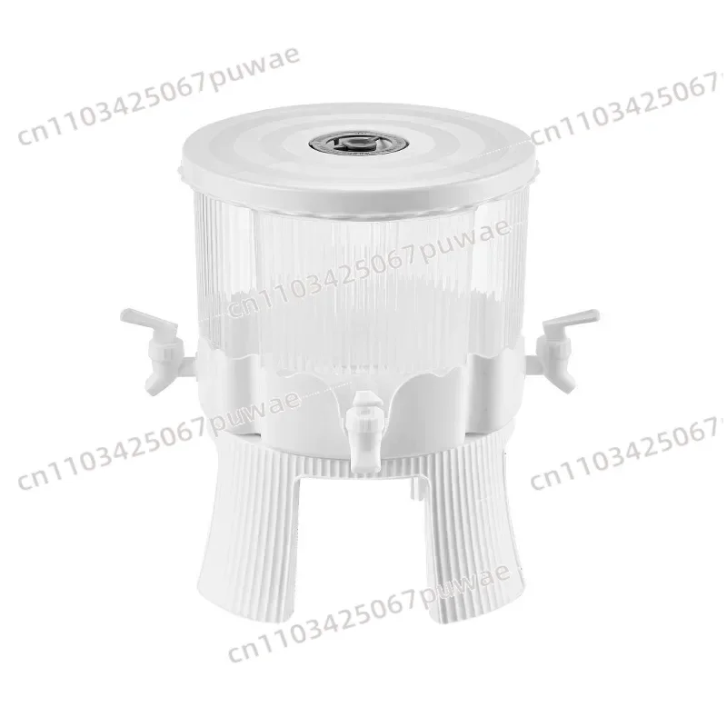 Large-capacity Beverage Bucket Cold Kettle, Cold Kettle with Faucet Juice Pot Rotatable Plastic Four-grid Kettle