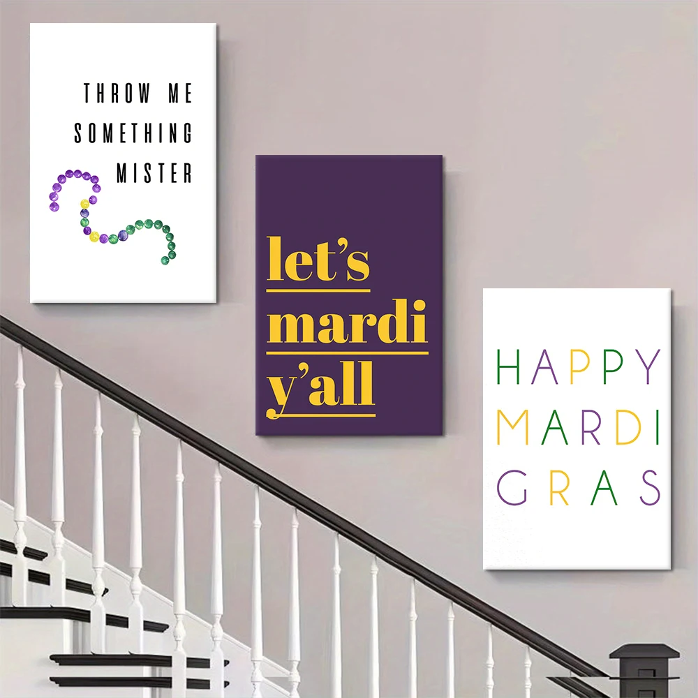 3 كرنفال الديكور قماش لوحات كلاسيكية "رمي لي شيء مستر" شعار الأرجواني الأخضر الأصفر حبة سلسلة تصميم جديد Orl