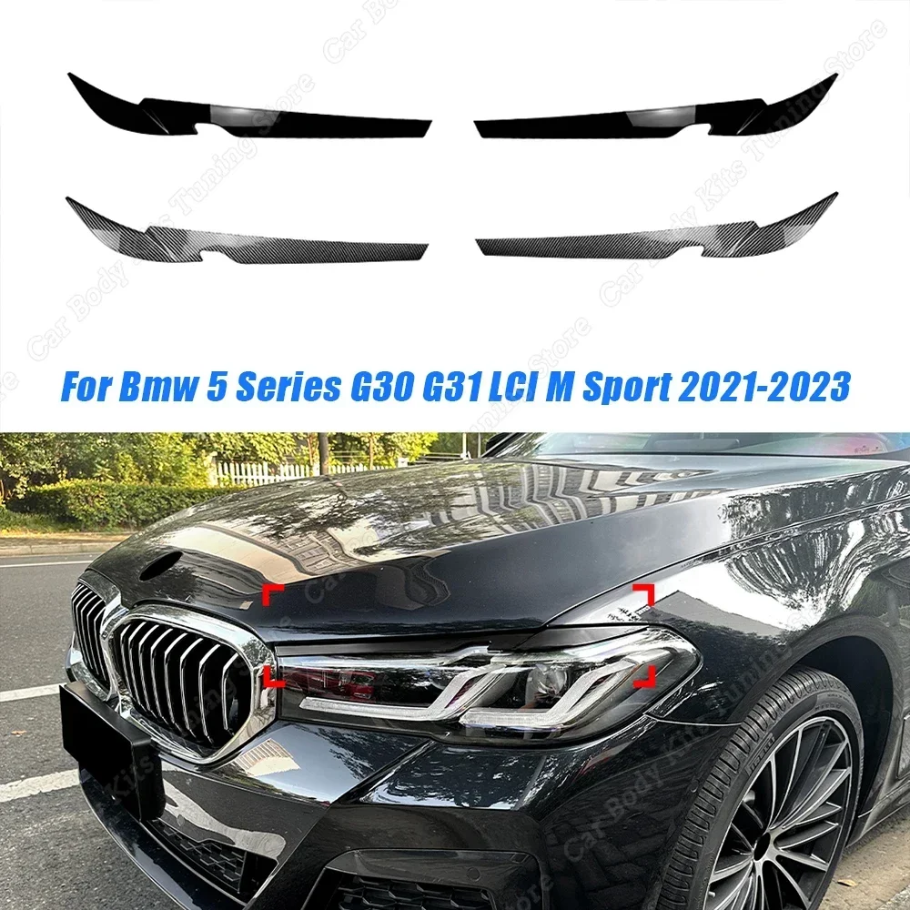 

For Bmw 5 Series G30 G31 Front Headlight Eyelid Eyebrow Trims Cover Stickers 520i 530i 540i M550i LCI M Sport 2021-2023 Body Kit