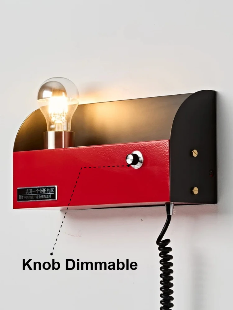 Retro style Wiring-free wall lamp Bedroom sofa bedside Wall Sconce Medieval atmosphere LED Adjustable brightness wall light