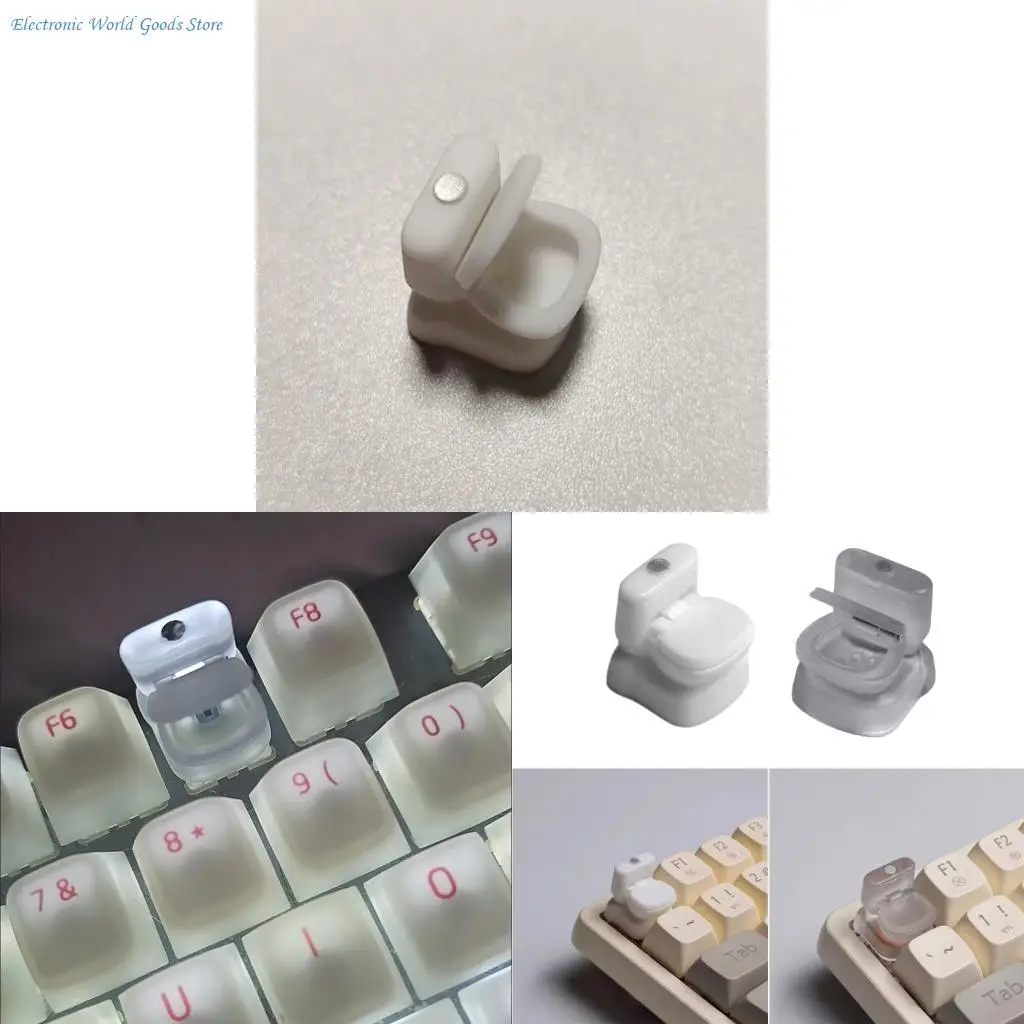 A3PD Unique Toilet Shaped ABS Keycap For Mechanical Keyboard With Open Lid Design