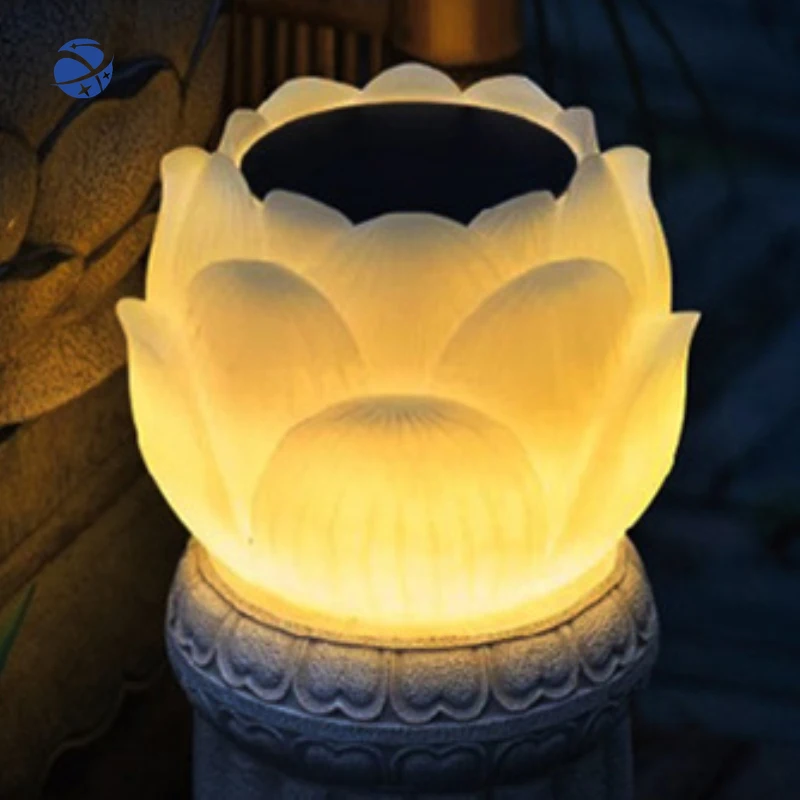 

Solar Motif Lights Lotus Color Changing Lamp Decoration Courtyard Landscape Lamps Holiday Party Ambient Lighting