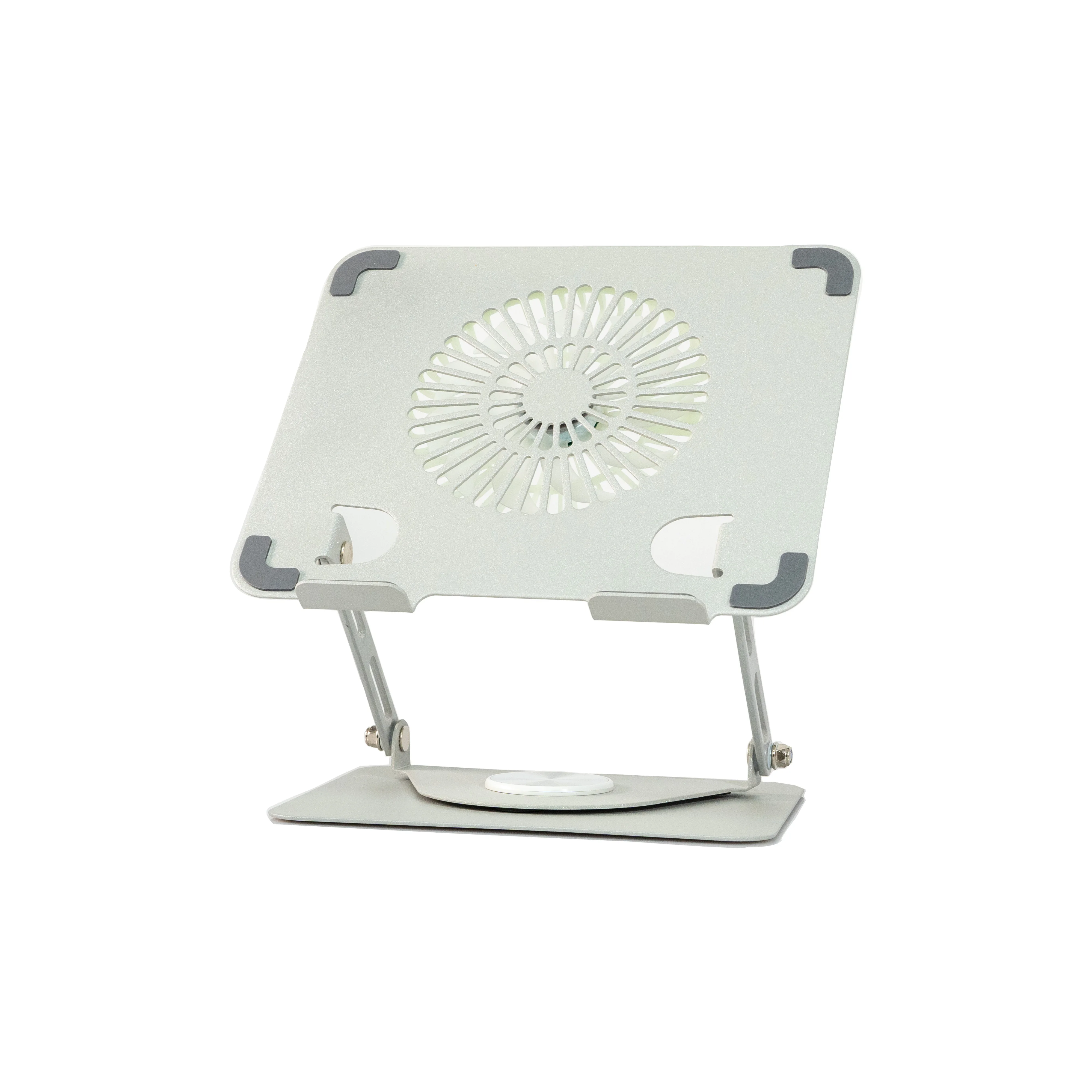 

RGB Light Fans Computer Notebook Gaming Swivel Support Adjustable Height 360 Degree Rotation Laptop Stand Metal Steel Silicone