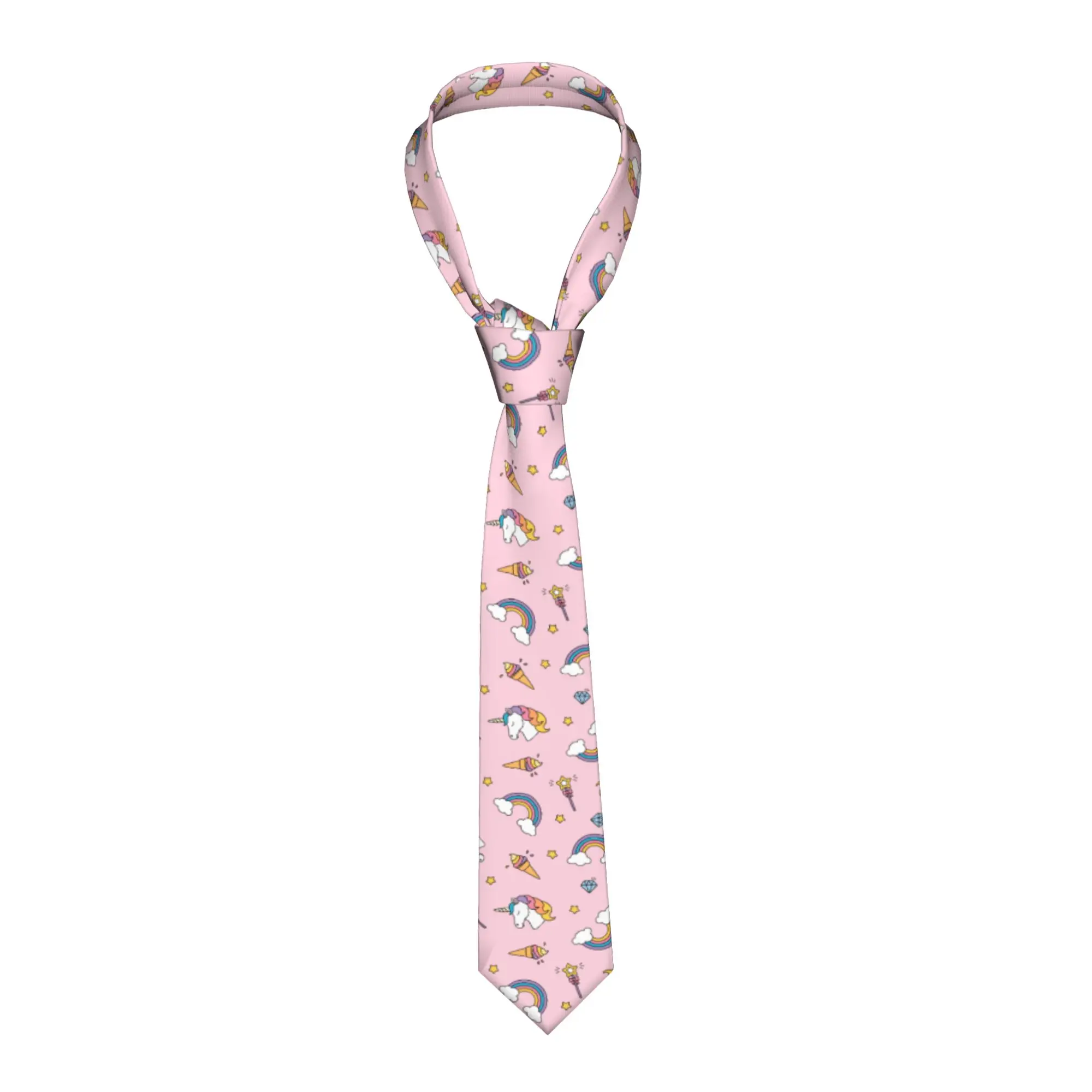 Unicorn Kawaii Neckties Men Skinny Classic  Neck Tie for Men Accessories Cravat